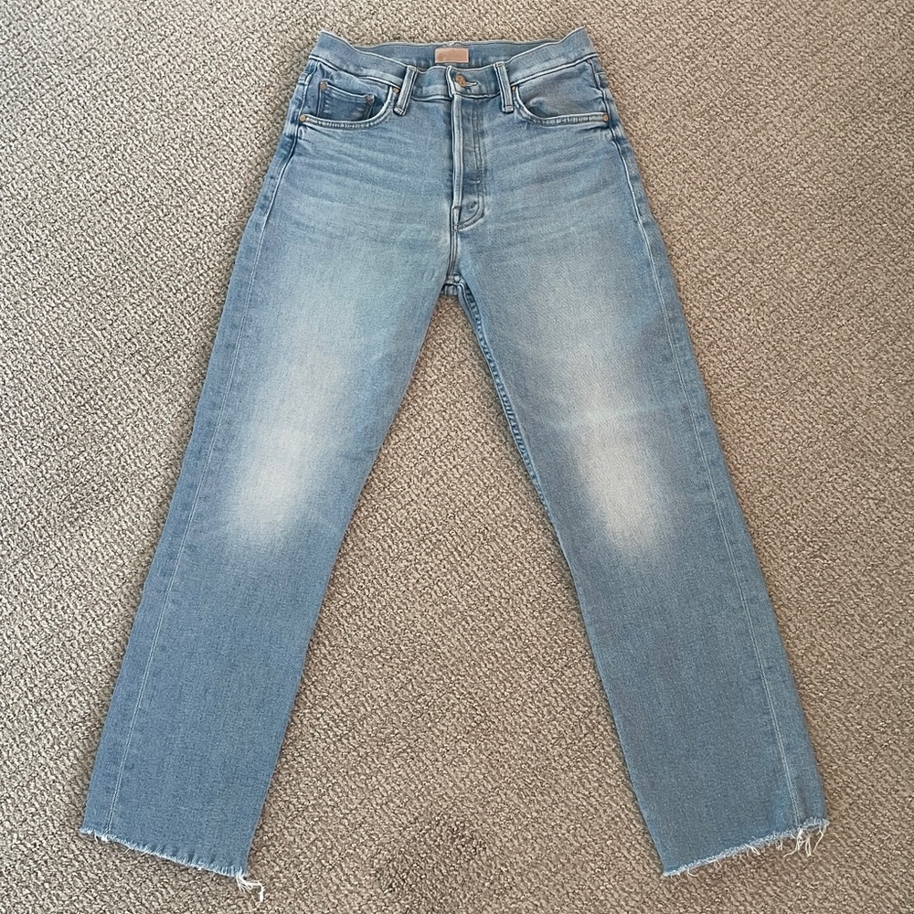 MOTHER Tomcat Ankle Fray in Kitty Corner Straight Leg light denim Jeans size 27 - Picture 2 of 14